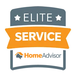 Elite Service badge with orange and gray colors